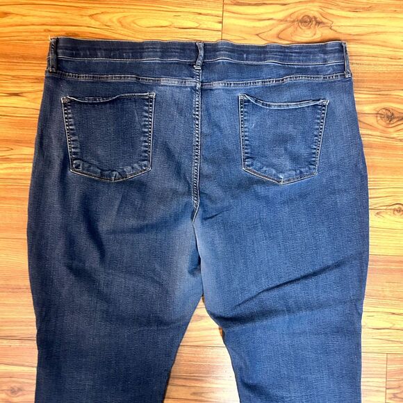 Ava & Viv Jeans Womens 26W Plus Blue Denim Dark Wash Skinny Leg Cropped Retro - Picture 4 of 9